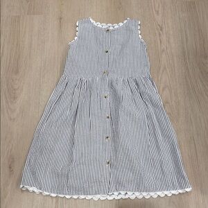 ATUN 7-8 Striped Sleeveless Kids Dress